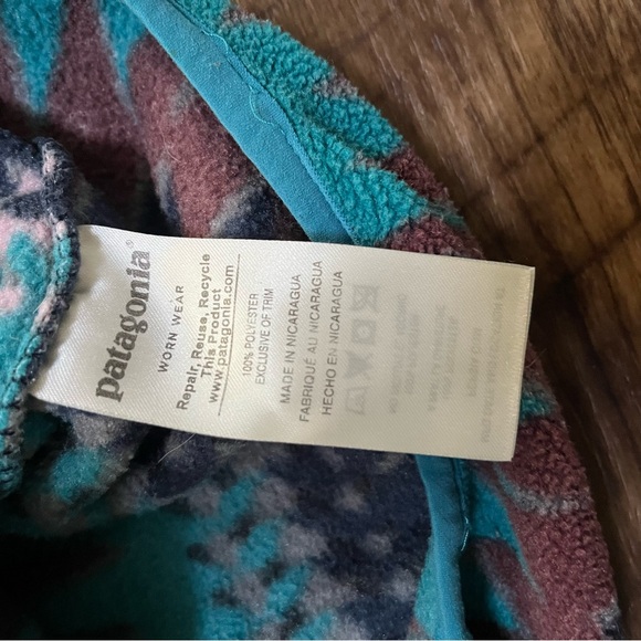 Patagonia Synchilla snap T laughing waters Aztec brown fleece pullover M read - Picture 10 of 16